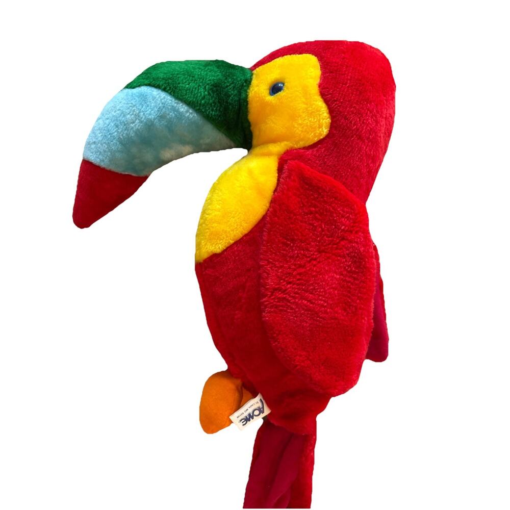 Vintage ACME 30” Plush Hanging Parrot Tropical Bird Carnival Prize Toy Preowned - Picture 6 of 7